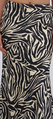 Falda midi estampado zebra