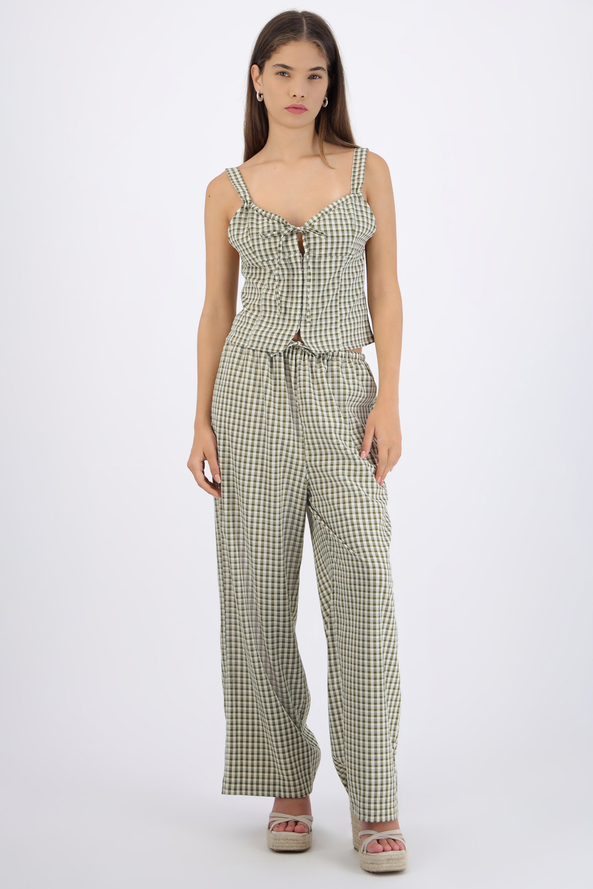 Pantalón estampado cuadros