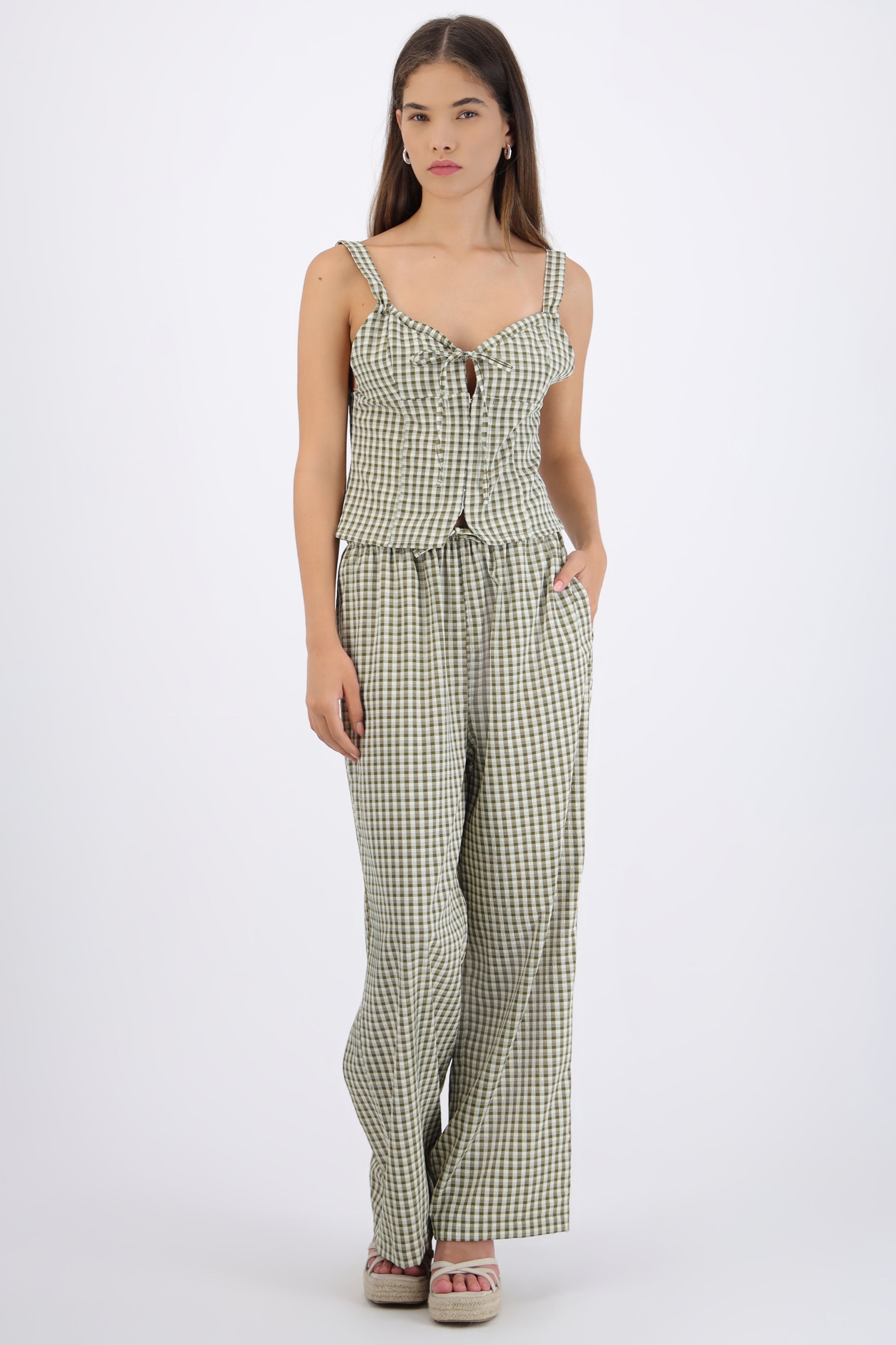Pantalón estampado cuadros