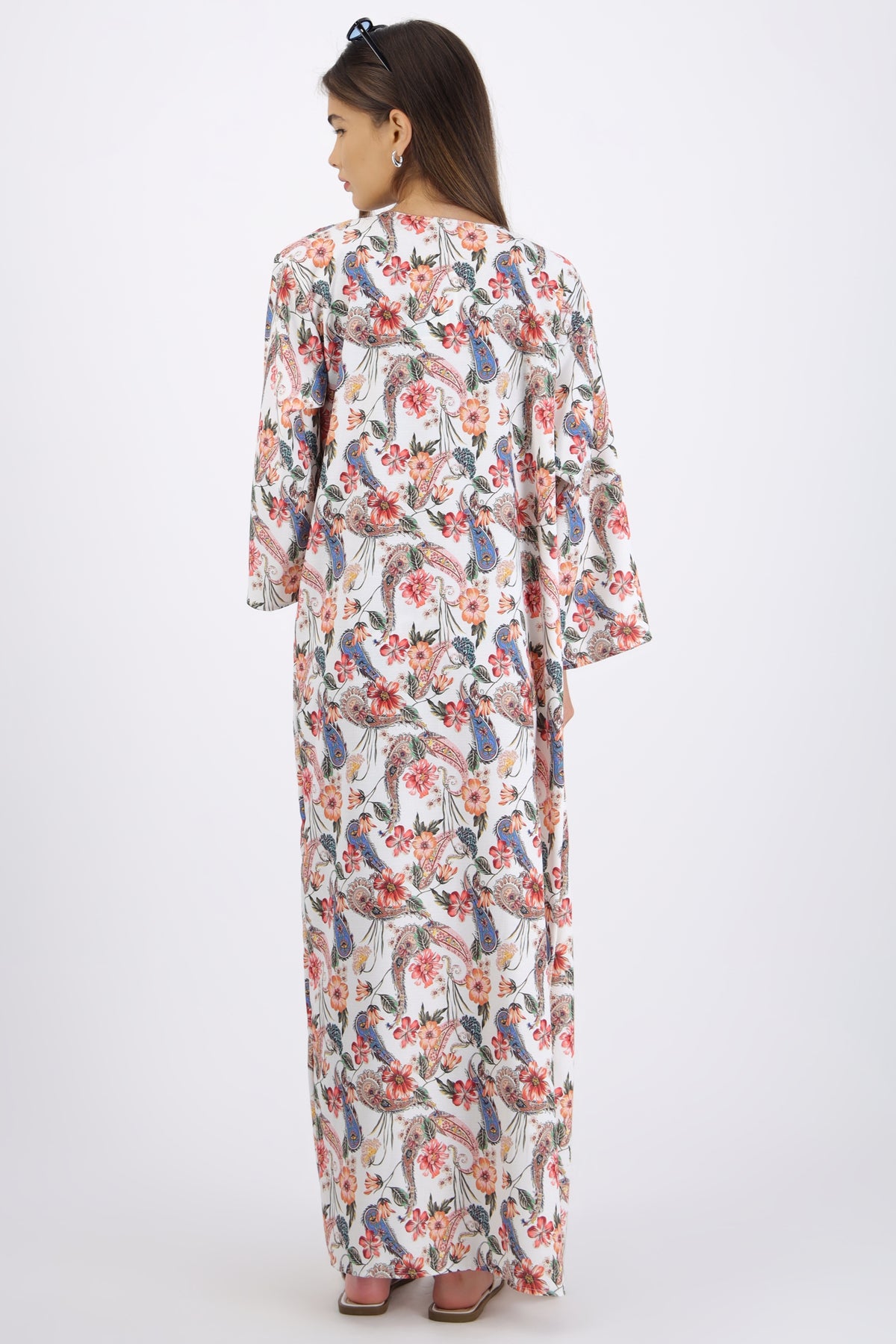Kimono largo estampado AZUL COMBO