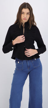 Chamarra denim alamares