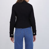 Chamarra denim alamares