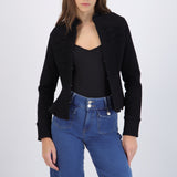 Chamarra denim alamares