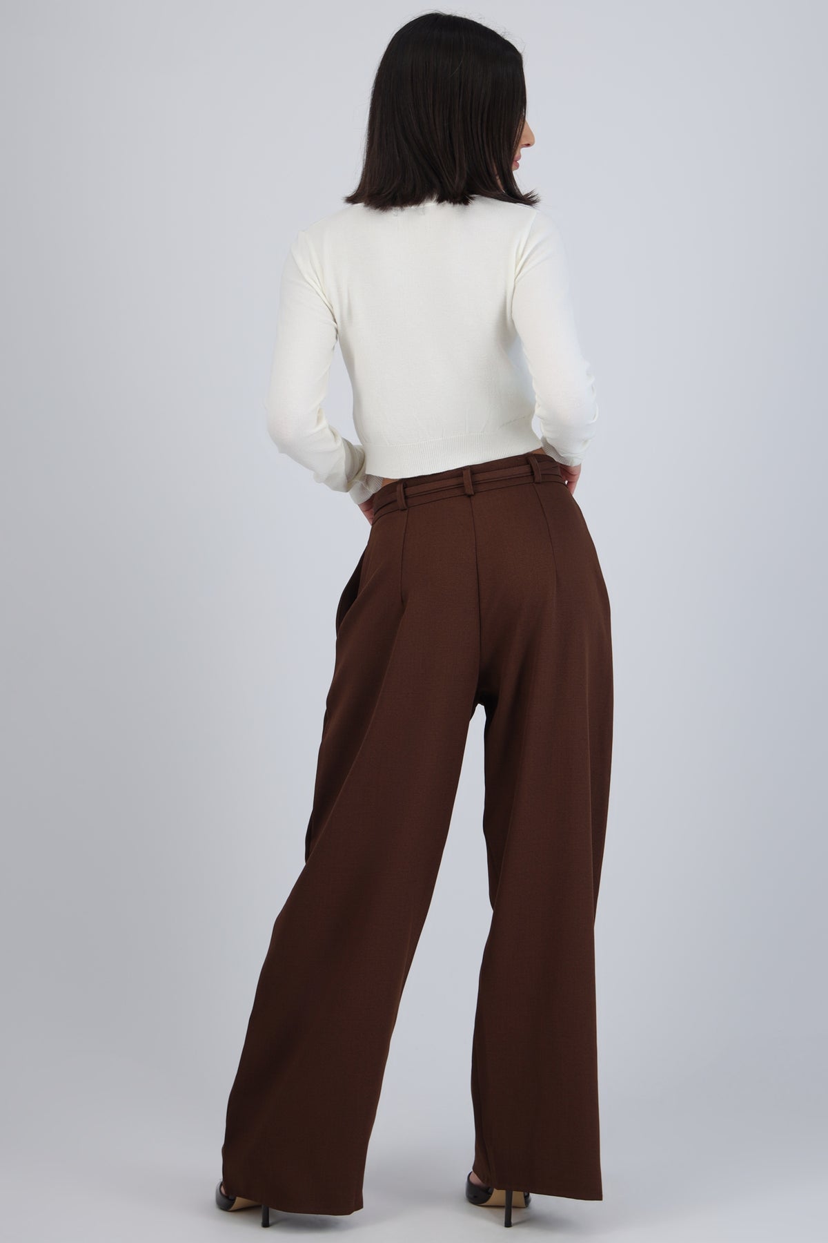 Pantalón tiras hebilla CHOCOLATE