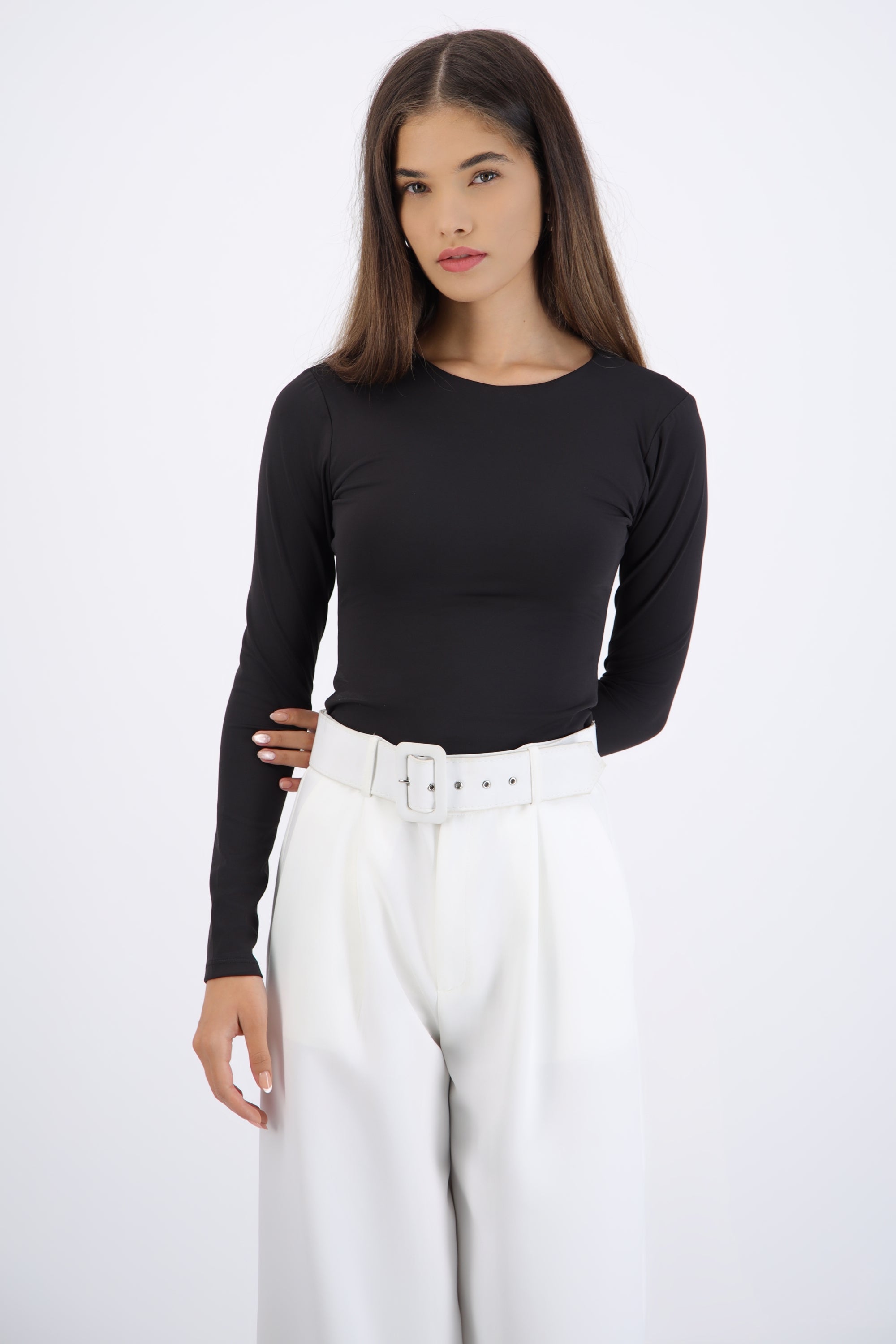 Top sculpt manga larga NEGRO