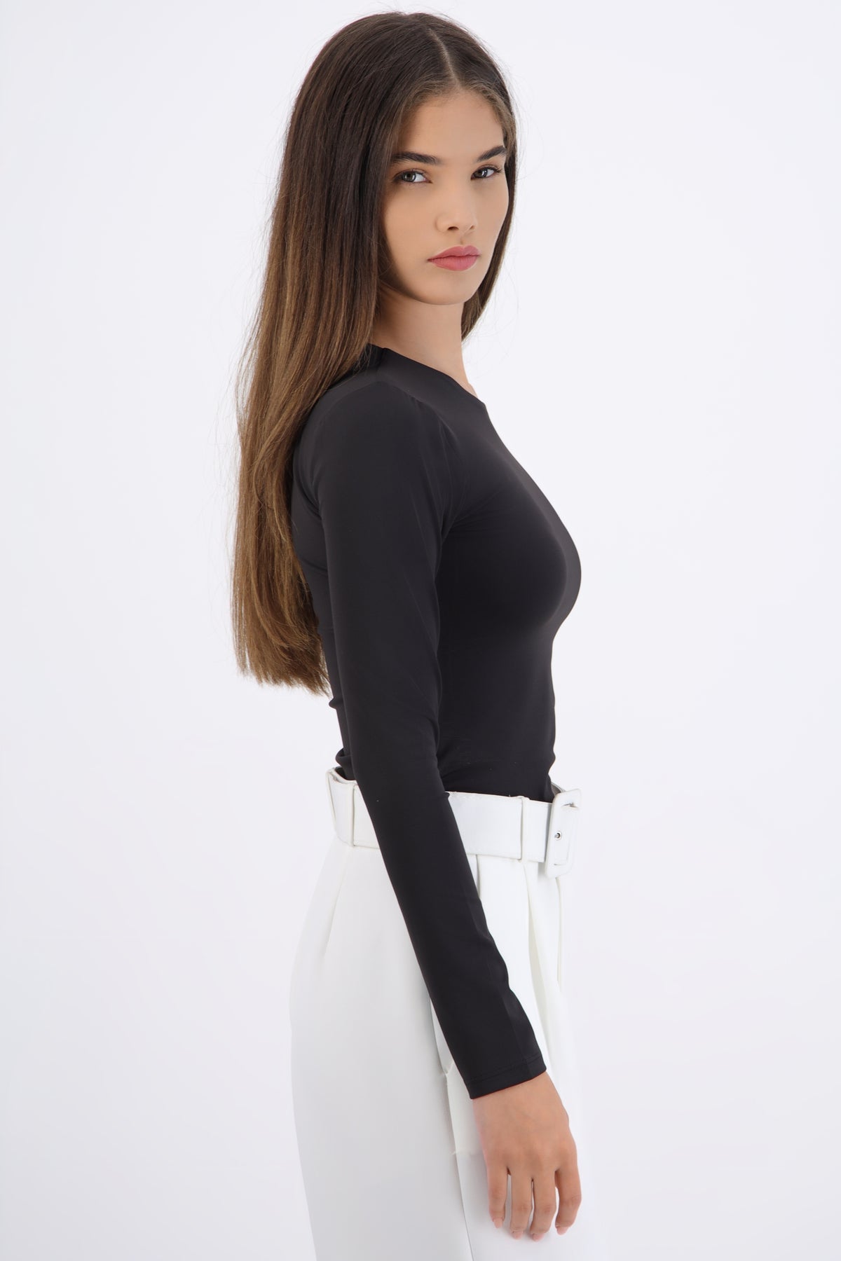 Top sculpt manga larga NEGRO