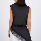 Vestido mini satin con encaje