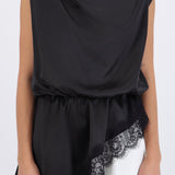 Vestido mini satin con encaje