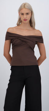 Top escote drapeado