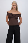 Top escote drapeado