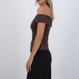 Top escote drapeado