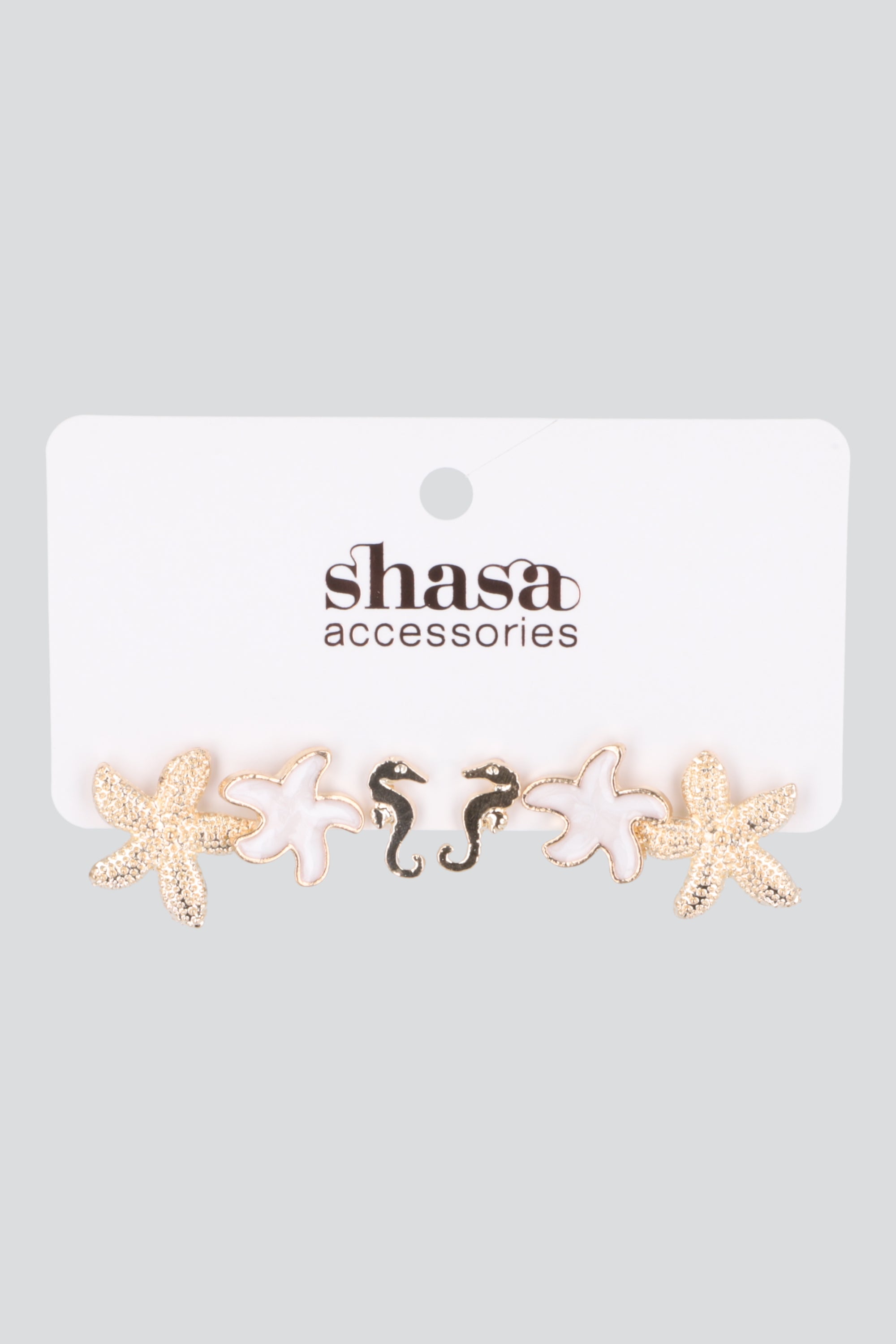 3 PR ARETES CABALLITO DE MAR ORO