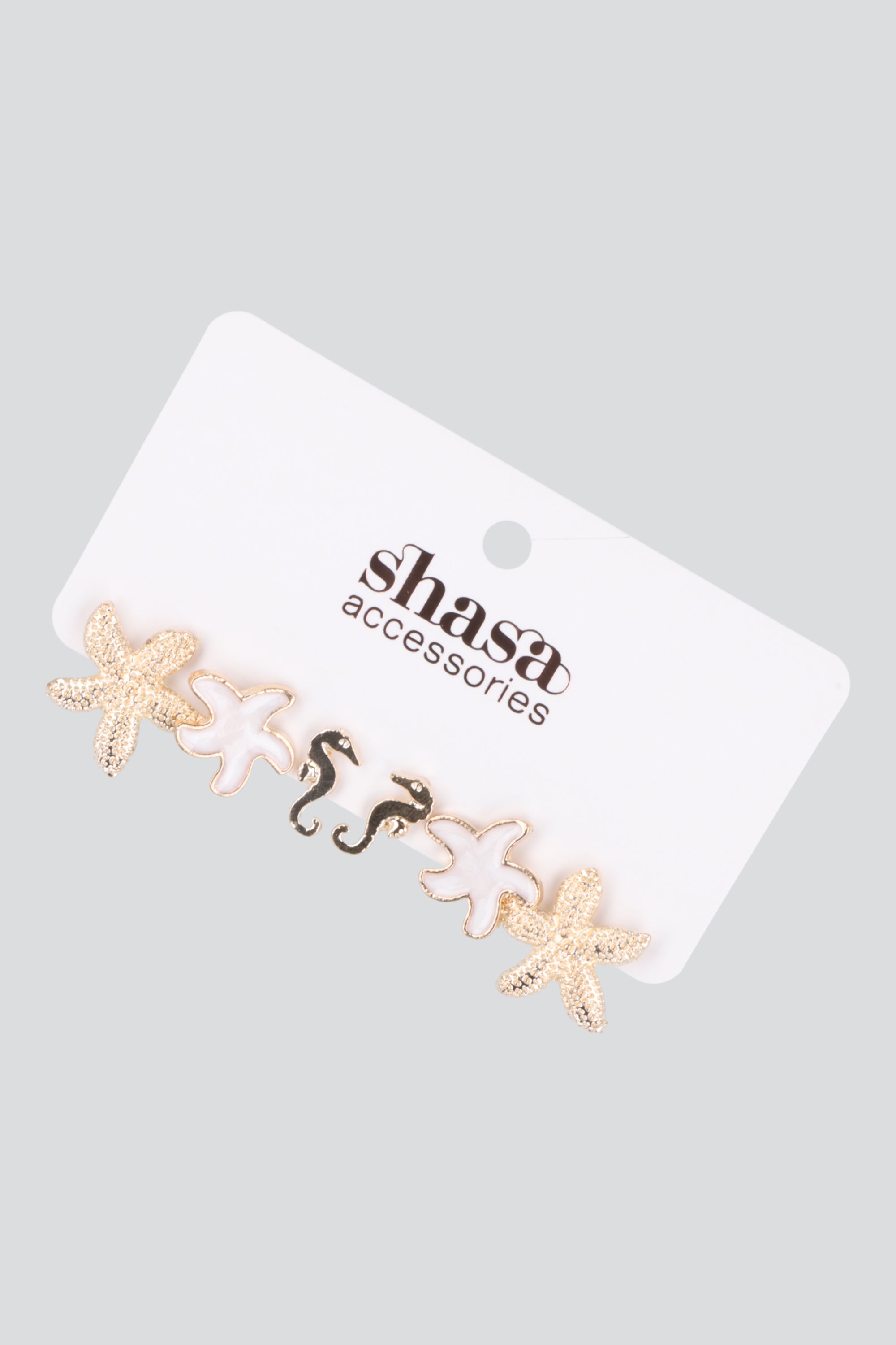 3 PR ARETES CABALLITO DE MAR ORO