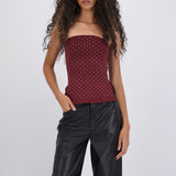 Top bandeau con aplicaciones brillos