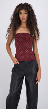 Top bandeau con aplicaciones brillos