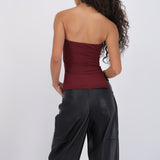Top bandeau con aplicaciones brillos
