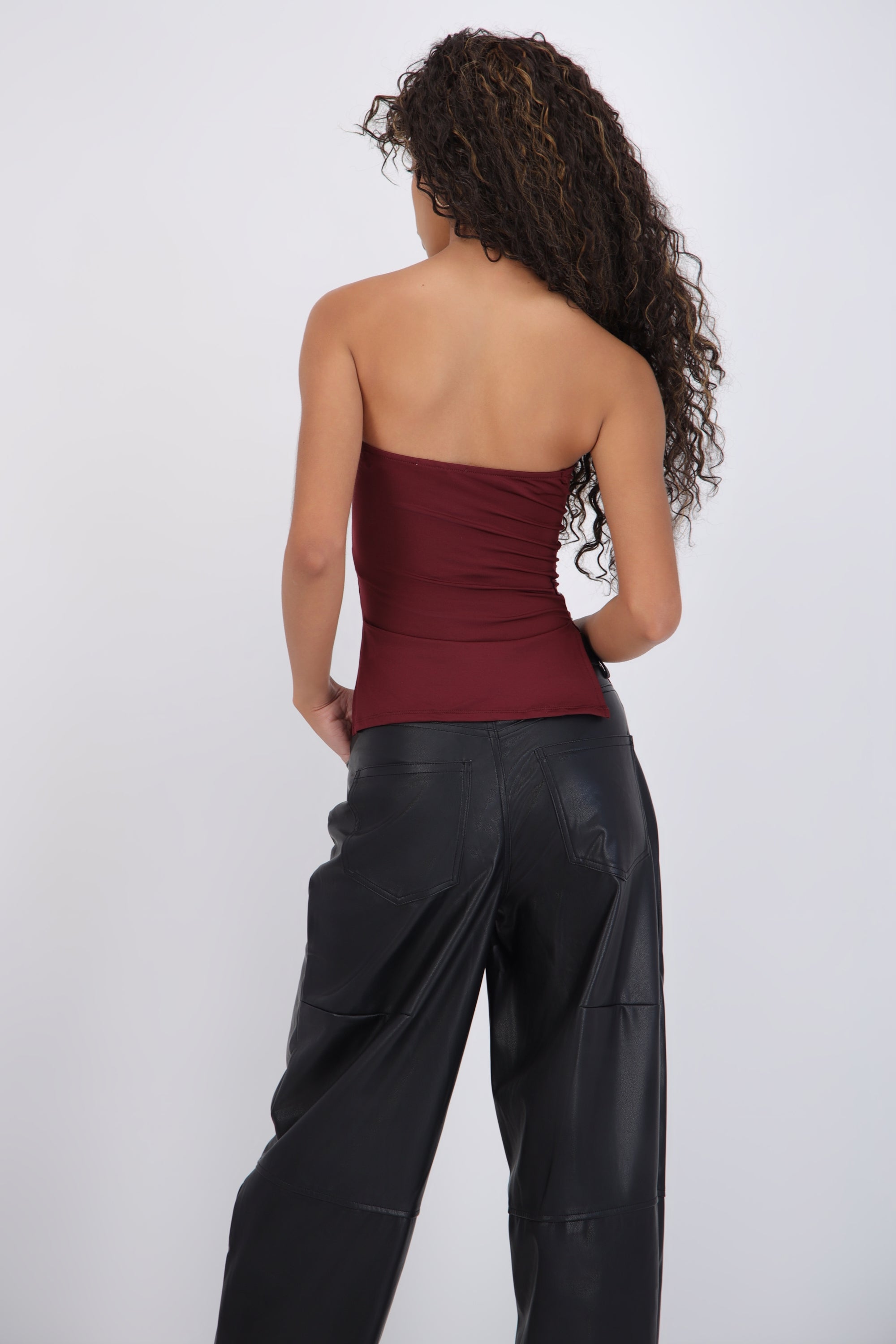 Top bandeau con aplicaciones brillos