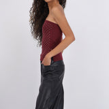 Top bandeau con aplicaciones brillos