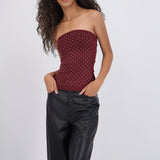 Top bandeau con aplicaciones brillos