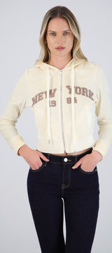 Sudadera velver estampada