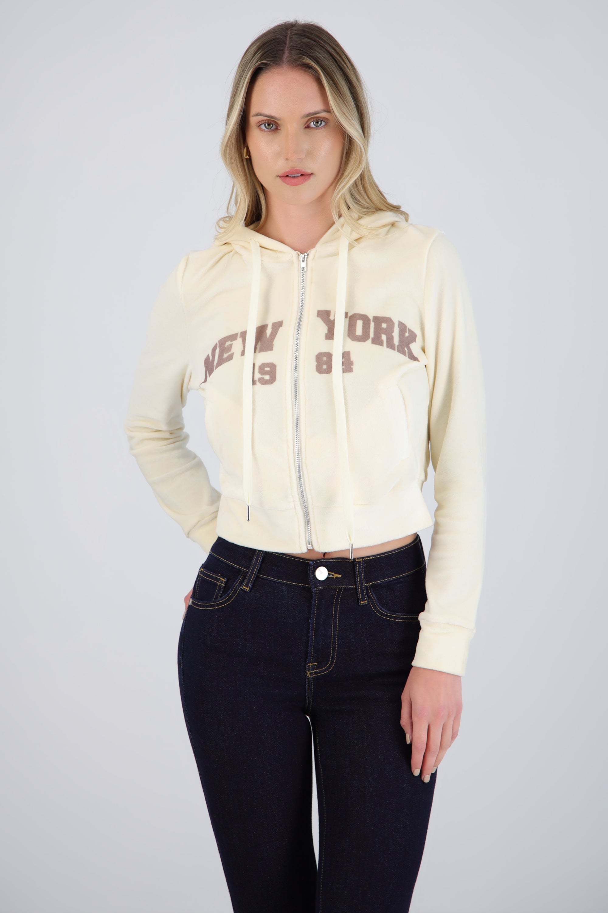 Sudadera velver estampada