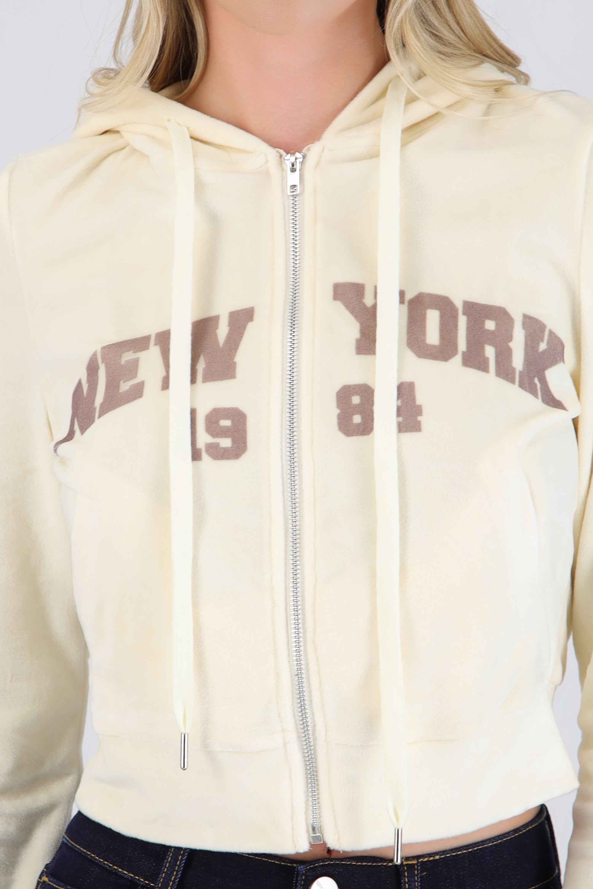 Sudadera velver estampada