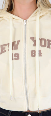 Sudadera velver estampada