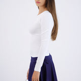Top manga larga escote barco forrado fleece