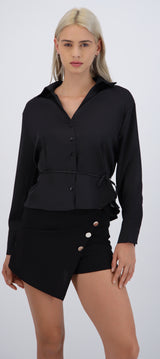 Camisa satinada ajustable