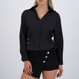 Camisa satinada ajustable