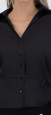 Camisa satinada ajustable