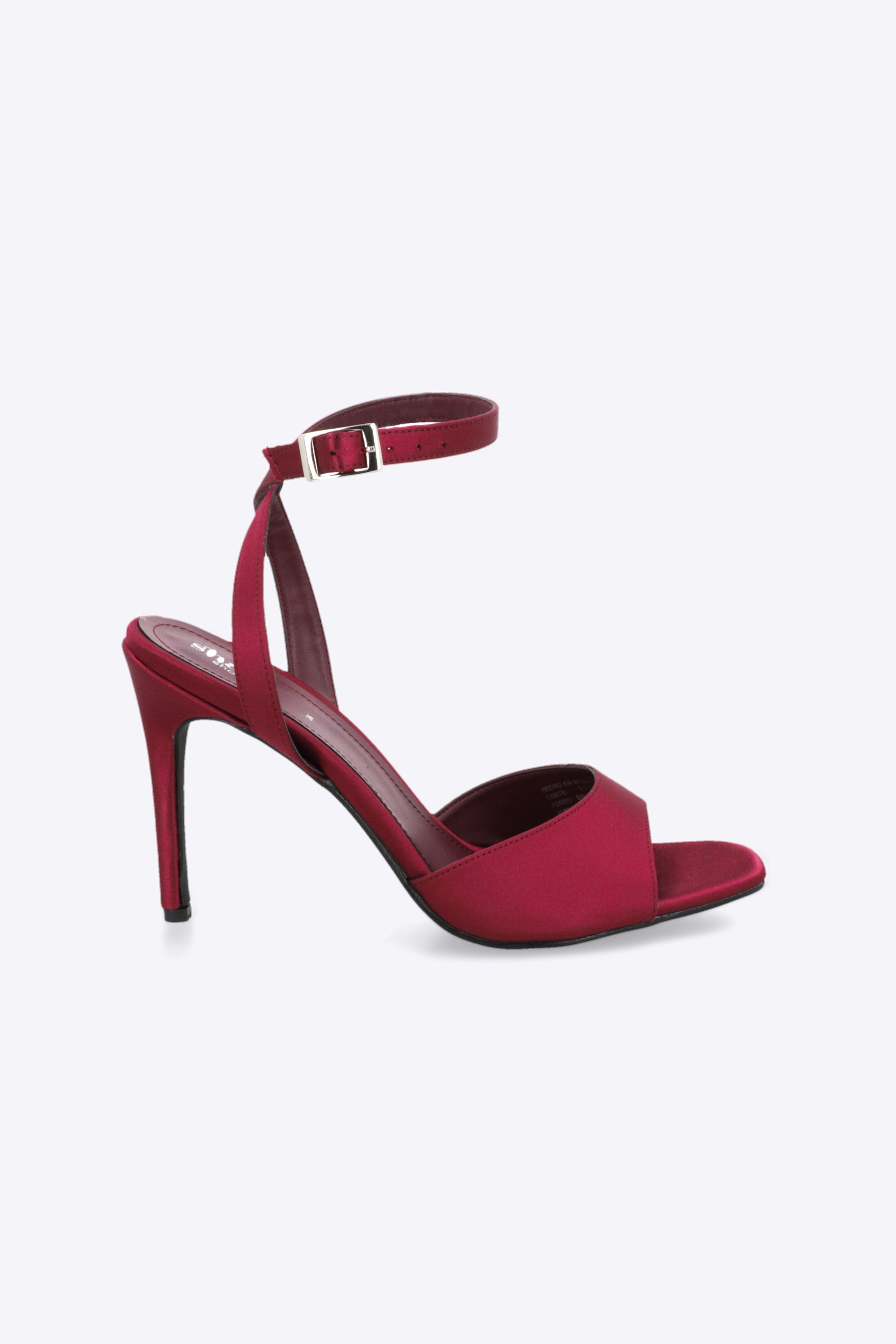 Tacón alto peep toe satin