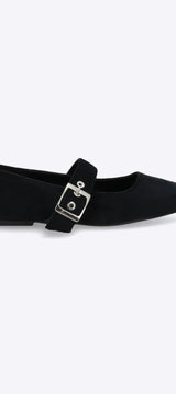 Flat maryjane hebilla terciopelo