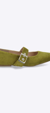 Flat maryjane hebilla terciopelo