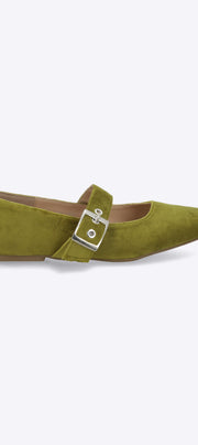 Flat maryjane hebilla terciopelo