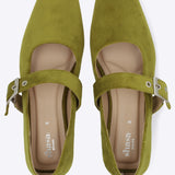 Flat maryjane hebilla terciopelo