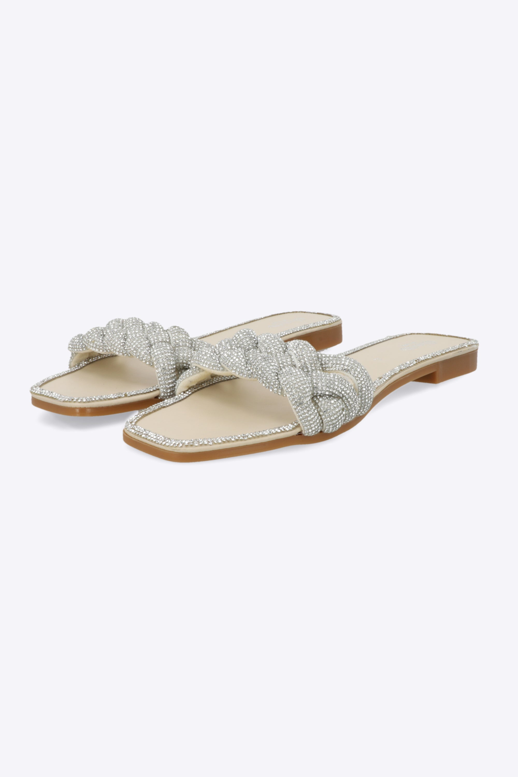 Sandalia trenza maxi brillos