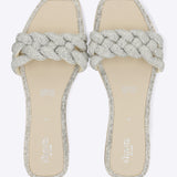 Sandalia trenza maxi brillos