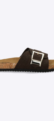 Sandalia suela corcho tira maxi hebilla