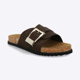 Sandalia suela corcho tira maxi hebilla