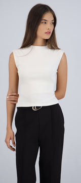 Top cuello alto rib