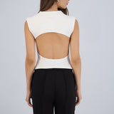Top cuello alto rib