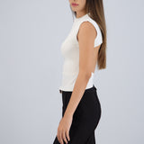 Top cuello alto rib