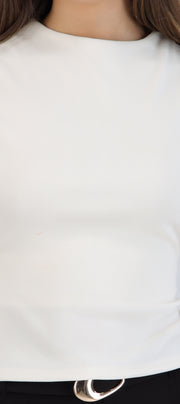Top cuello alto rib