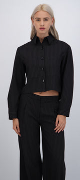 Camisa cropped rayas