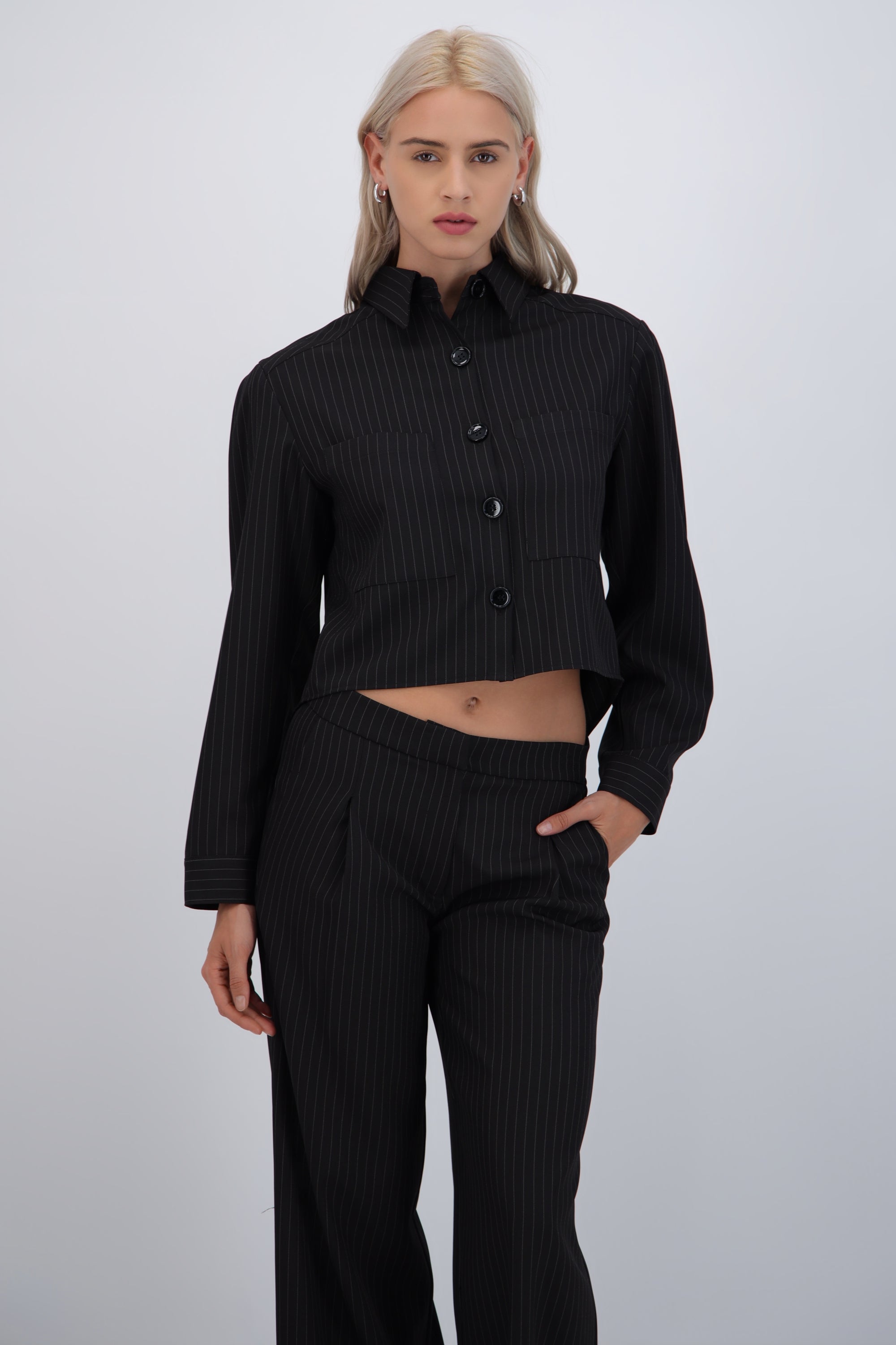Camisa cropped rayas