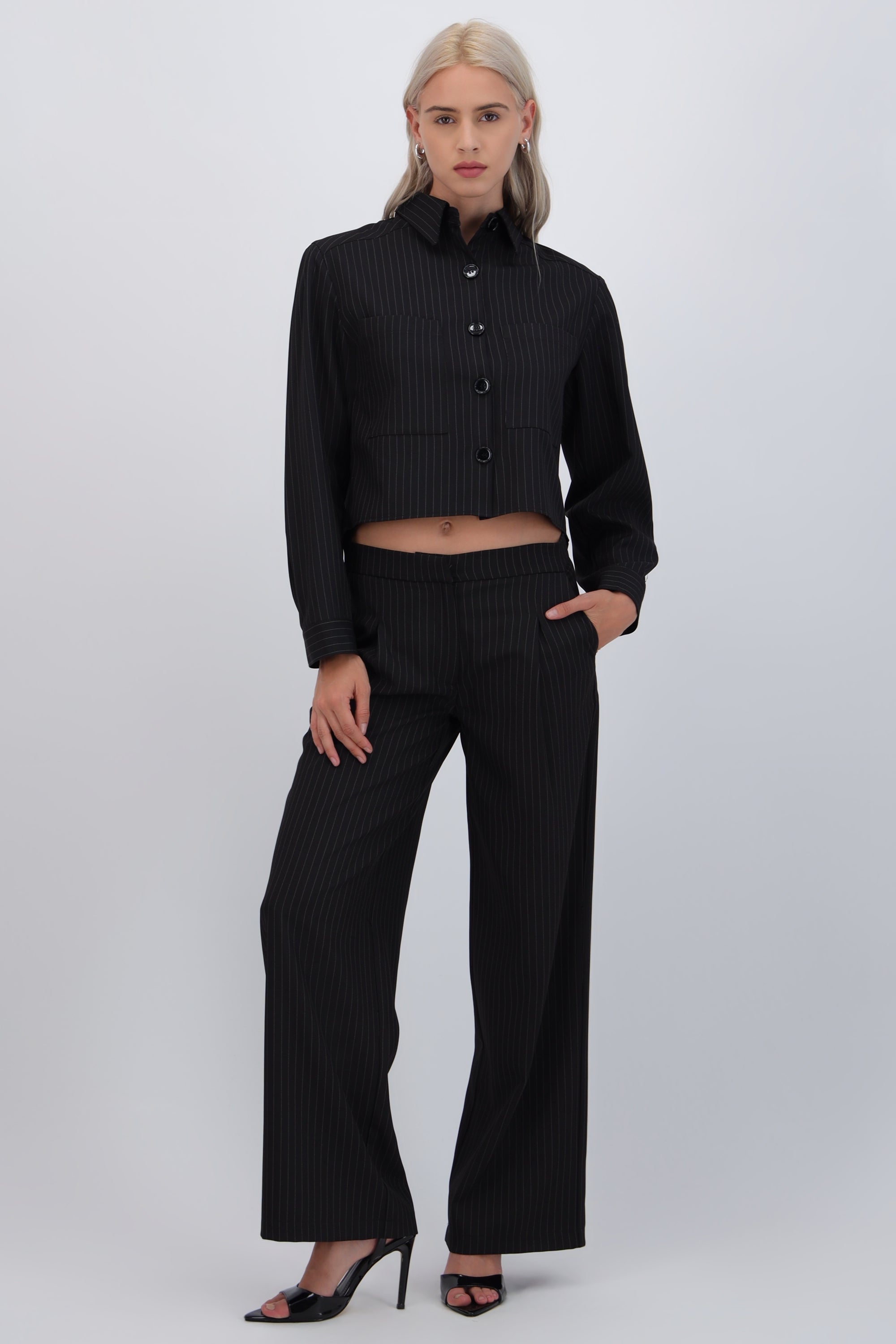 Pantalón pinzas rayas