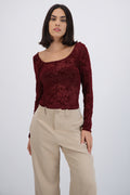 Body escote redondo mesh