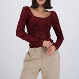 Body escote redondo mesh