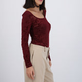 Body escote redondo mesh
